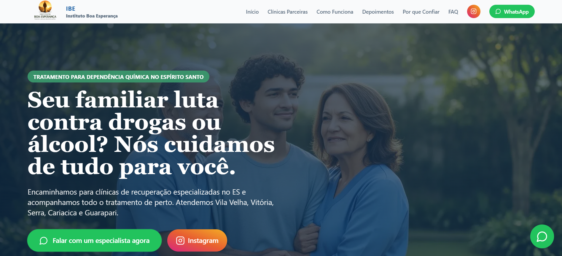 Preview do projeto Instituto Boa Esperança